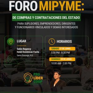 Realizarán Foro sobre Compras Públicas para capacitar a MIPYMES proveedoras del Estado