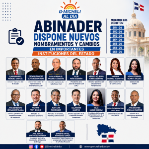 ABINADER DISPONE NUEVOS NOMBRAMIENTOS Y CAMBIOS EN EL ESTADO